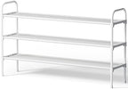 Kitsure Extra-Long Shoe Rack for Closet, 39.0" Wide - 3 Tier, White | Shoe Organizer for Front Door Entrance, Stackable Shoe Shelf, Closet Organizers and Storage by Kitsure