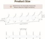 GWAAZXGZ White Coat Rack Wall Mounts - 15 Inch Metal 6-Hook Rack(1 Pack) - Image 6