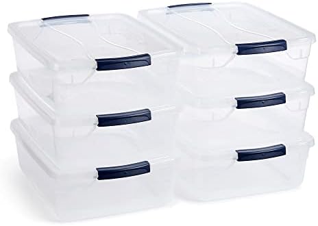 Rubbermaid Cleverstore 17 Quart Clear Latching Waterproof Stackable Airtight Storage Containers with Durable Latching Lids (6 Pack) by Unknown
