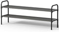 Kitsure Extra-Long Shoe Rack for Closet, 39.0" Wide - 2 Tier, Black | Shoe Organizer for Front Door Entrance, Stackable Shoe Shelf, Closet Organizers and Storage by Kitsure