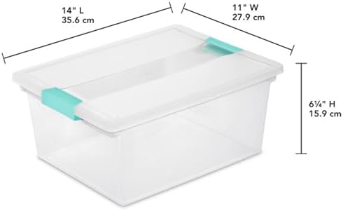 Sterilite Clip Box, Stackable Clear Plastic Bins- Deep, 12-Pack - Image 3