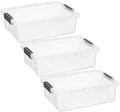 Superio Storage Bins with Lids, Clear Plastic Containers for Organizing, Stackable Totes, BPA Free, Odor Free, Organizer Boxes for Home, and Dorm (3 Pack, 22.75 Qt) by Superio