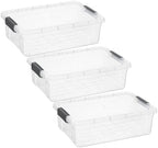 Superio Storage Bins with Lids, Clear Plastic Containers for Organizing, Stackable Totes, BPA Free, Odor Free, Organizer Boxes for Home, and Dorm (3 Pack, 22.75 Qt) by Superio