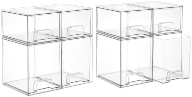 Vtopmart Clear Stackable Storage Drawers Set of 8, Plastic Organizer Bins by Vtopmart