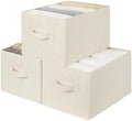StorageWorks Closet Storage Bins, Beige (NaturWeave Fabric), Large, 3-Pack by StorageWorks
