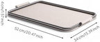 Metal Decorative Tray with Metal Frame Rectangular Catchall Tray with Handles Minimalist Tabletop Organizer for Coffee Table, Off-White, Large 52 34 4 CM - Image 6