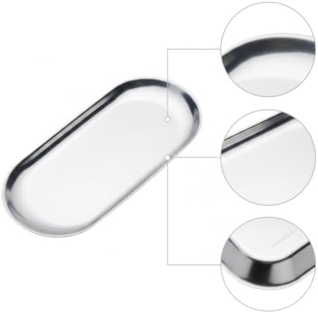 Oval Serving Tray, Stainless Steel Catchall for Keys Jewelry Snacks, Decorative Organizer for Vanity Entryway (1 PC) - Image 6
