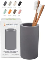 Fast-Drying Diatomite Toothbrush Holder - Bathroom Countertop Organizer Stand for Toothpaste, Makeup Brushes, Razors & Accessories (Dark Grey) by HouseSister