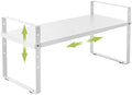 Across-Star Expandable Cabinet Shelf Organizer Rack, Stackable Kitchen Counter Storage Shelves Stand, Adjustable Height Pantry Shelf Spice Rack (White, 1 Pack) by Acorss-Star