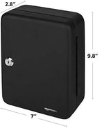 Amazon Basics Locking Steel Security Cabinet Key Lock Box with 48 Key Hooks, Key Storage, 2.8"D x 7"W x 9.8"H, Black - Image 3