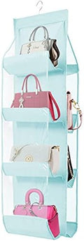 AARAINBOW 1 Pack Hanging Handbag Purse Organizer, Handbag Organizer with 8 Easy Access Pockets, Purses Holder Wardrobe Closet Space Saving Organizers, 41 L x 13.5W (B-Blue) by AARAINBOW