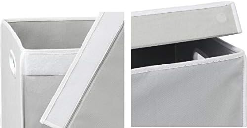 Simple Houseware Double Laundry Hamper with Lid & Removable Bags, Grey - Image 6
