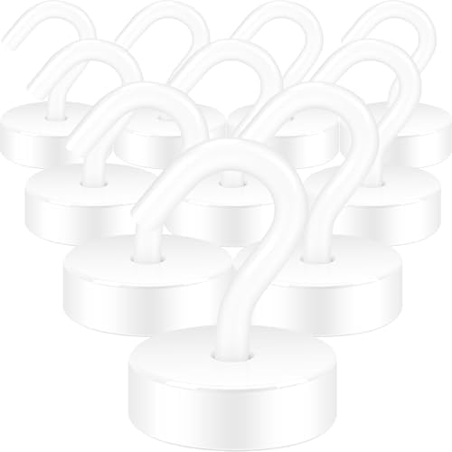 Neosmuk Magnetic Hooks Steel Tube Design for Cruise,40lb+ White,10 Pack by Neosmuk