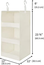 GRANNY SAYS 3-Shelf Hanging Closet Organizer, Foldable Storage, Beige | 33 lb Capacity, No-Sag Support, Keeps Clothes Neat, Folds Flat, Fits RV, Dorm & Small Closets, 2 Pack - Image 3