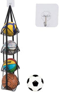Black Hanging Sports Ball Organizer Bag | Mesh Wall Mount Storage for Basketball, Football, Soccer, Volleyball | Garage & Home Equipment Storage Solution by CINPIUK