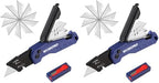 WORKPRO Folding Utility Knife, Quick Change Box Cutter, Blue (Pack of 2) by WORKPRO