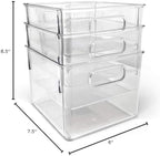 Isaac Jacobs 3-Pack Medium Clear Storage Bins with Handles - Image 6