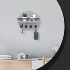 Nekon Key Holder for Wall, 9.8 Inch Round Wall Decor, Gray - Image 6