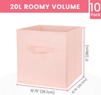 Criusia Storage Cubes- 11 Inch Cube Storage Bins for Organizing Shelves - Nursery Closet Organization Bins for Clothes Blanket - 10 Pack Collapsible Decorative Storage Box for Magazines (Pink) - Image 2