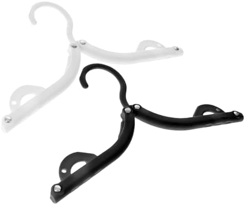 SE 12-piece Set of Folding Ultra Compact Travel Hangers (Black & White), Open 16-Inches Folded 5-Inches - Image 3