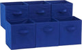 Amazon Basics Collapsible Fabric Storage Bins with Handles, Cube Organizer for Home Organization, 10.5"x10.5"x11", Navy, 6 Count (Pack of 5) by AmazonBasics