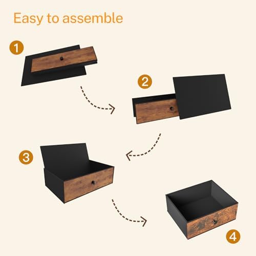 usikey 4 Tier Shoe Rack with 3 Drawers & 3 Oxford Fabric Shelves, Holds 15-18 Pairs, Metal Shoe Storage with Wood Top, Shoe Organizer for Entryway, Closet, Apartment, Rustic Brown UNYXJX022F - Image 5