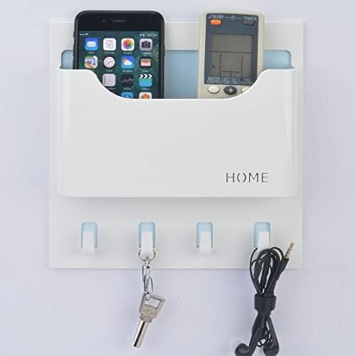 Bedside Shelf Organizer,Stick On Adhesive Wall Mounted Floating Shelf Entryway Mail/Keys Holder for Phone,Glasses,Remote Control - Good for Home,Dorm,Bedroom,Office (Horizontal Type/White) - Image 5