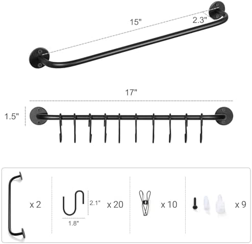 Mkono Hat Rack for Wall Baseball Cap Organizer Hanger with 20 Hooks Modern Metal Hat Holder Wall-Mounted Caps Display for Closet Door Bedroom Entryroom Laundry, Set of 2 Black (Pack of 2) - Image 6