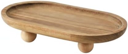 Solid Wood Catchall Tray for Keys & Rings, Natural Finish Entryway Organizer with Raised Edges, Compact Desktop Storage by Unknown