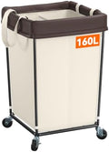 160L Rolling Laundry Basket with Wheels, Rolling Laundry Hamper with Wheels by Mefirt