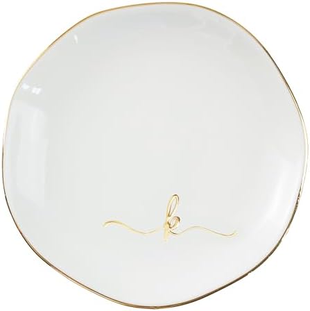 InnoBeta Jewelry Tray, Initial Ring Dish, Ceramic Trinket Dish, Letter K by InnoBeta