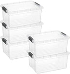 Superio 21 Quart Clear Plastic Storage Boxes with Lids, Stackable Organizer Containers, BPA-Free Storage Bins for Home, Office, School & Dorm, 5 Pack by Superio