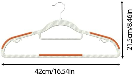 20 Pack Heavy Duty Plastic Hangers, Non Slip Clothes Hangers with Rubber Pads and 360° Hook - Thin Space Saving Hanger, Closet Organizer for Shirt, Pants, Suit, Skirt, Coat - Orange - Image 2