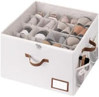 StorageWorks Shoe Storage Organizer for Closet, Up to 16 Pairs, Beige by StorageWorks