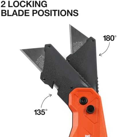 Klein Tools 44306 FLICKBLADE 2-in-1 Folding Utility Knife and Scraper with Built-In Blade Storage, Dual Locking Positions, Includes 3 Triple-Ground Carbon Steel Blades - Image 3