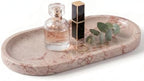 YKAJO Calacatta Viola Pink Oval Marble Tray, 9.8x4.7 Vanity Organizer Dish by YKAJO