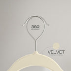 Utopia Home Velvet Hangers 50 Pack - Non-Slip Suit Hangers with 360 Degree Rotatable Hook - for Pants, Coats, Shirts & More (Ivory) | Luxury Non-Slip Slim Pant & Coat Hangers | Strong Space-Saving Clothes Hangers | 360° Swivel Hook - Image 5