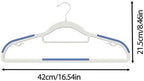 60 Pack Heavy Duty Plastic Hangers, Non Slip Clothes Hangers with Rubber Pads and 360° Hook - Thin Space Saving Hanger, Closet Organizer for Shirt, Pants, Suit, Skirt,Coat - Blue - Image 2