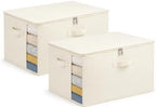 2Pack Canvas Storage Bags for Clothes & Comforters with Clear Window, Beige by Unknown