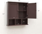 TaoHFE Brown Medicine Cabinets,Bathroom Wall Cabinet with 2 Door - Image 3