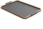 Generic Synthetic Tray Minimalist Decorative Tray Catchall Tray Tabletop Organizer Storage Tray with Metal Structure Leather Wrapped Surface and Carry Handles, Dark Gray, Small 44 26 4 CM by Unknown