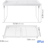 NiHome 8-Pack Stackable Plastic Kitchen Storage Shelf Foldable Rack, White - Image 2