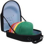 Lids Hat Travel Case – Baseball Cap Carrier for 6 Hats, Durable Black Exterior with Light Blue Interior, Storage with Handle & Adjustable Shoulder Strap, Hard Hat Organizer for Travel & Closet by Lids