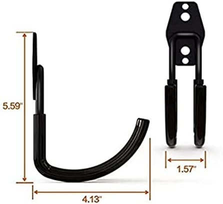 zoele Baby Stroller Hanger, 2 Pcs Black (Polyvinyl Chloride, Alloy Steel), Wall Mount, Heavy Duty Garage Tool Storage Organizer Utility Hooks, 77 lbs Weight Capacity, Stroller Holder - Image 4