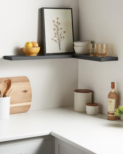 BAYKA Grey Floating Shelves 22.5in, Set of 2, Wall Mounted for Wall Deocr - Image 2