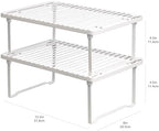 Amazon Basics Space-Saving Stackable Metal Kitchen Cabinet Organizer Shelves for Dishes, Pantry Organization, 12.5" L x 8" D x 4.5" H, Set of 2, White - Image 6