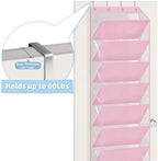 AOODA 10 Tier Clear Over the Door Shoe Organizer Storage, Deep Pockets Large Hanging Shoe Rack for Closet Door, Fit 20 Pairs Shoe Holder Hanger for Sneakers, Boots (Pink) - Image 6