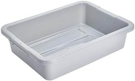 Rubbermaid Commercial Products Standard Bus/Utility Box, 4.6-Gallon, Gray, Plastic, Heavy Duty Restaurant Wash Basin/Dish Washing Tub for Kitchen Organization/Storage by RubbermaidCommercialProducts