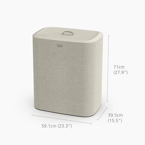 Joseph Joseph Tota Trio 90 liter/23.8 gallon Laundry Hamper Separation Basket with lid, 3 Removable Washing Bags with Handles- Ecru - Image 3