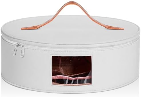 Chunful Hat Box for Women Storage Cowboy Hat Box, White, Height 6.3 Inches by Chunful